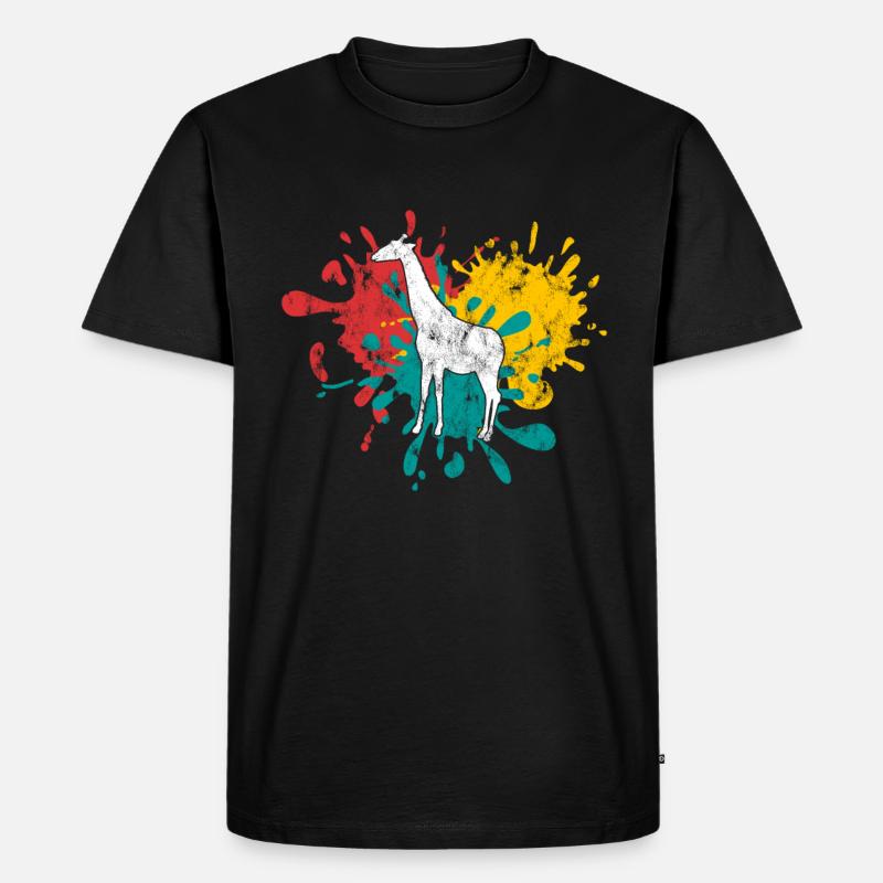 Giraffe - Männer Premium Bio T-Shirt - Schwarz