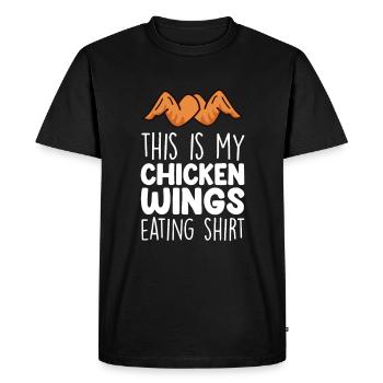 Ailes de poulet Drôle d’amateur de nourriture Ailes de poulet - T-shirt Premium bio Homme - noir - Devant - Nico (187cm)