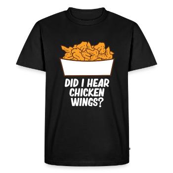 Ailes de poulet Drôle d’amateur de nourriture Ailes de poulet - T-shirt Premium bio Homme - noir - Devant - Nico (187cm)