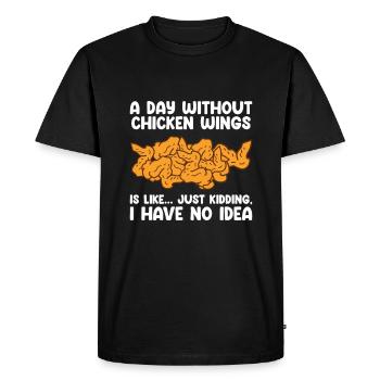 Ailes de poulet Drôle d’amateur de nourriture Ailes de poulet - T-shirt Premium bio Homme - noir - Devant - Nico (187cm)