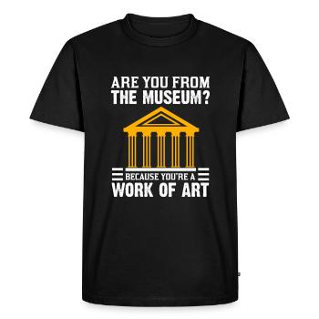 Visite du musée Hommes Femmes Design Musées - T-shirt Premium bio Homme - noir - Devant - Nico (187cm)
