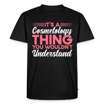 Cosmétologie Cadeau Esthéticienne - T-shirt Premium bio Homme - noir - Devant - Nico (187cm)