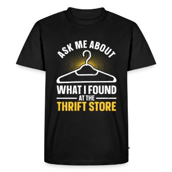 Vente à la ferme Thrifting - T-shirt Premium bio Homme - noir - Devant - Nico (187cm)