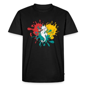 Sea horse - Men's Premium Organic T-Shirt - black - Front - Nico (187cm)