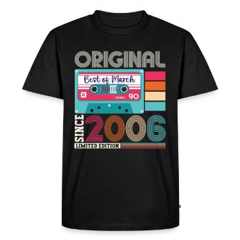 17 Birthday Man March Year 2006 Fun Cassette - Men's Premium Organic T-Shirt - black - Front - Nico (187cm)