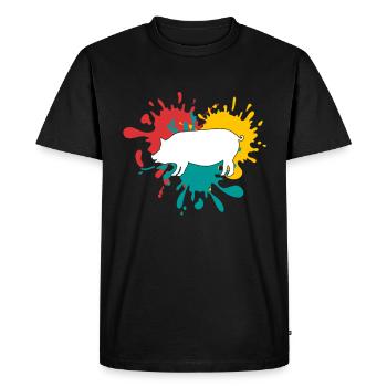 Cochon - T-shirt Premium bio Homme - noir - Devant - Nico (187cm)
