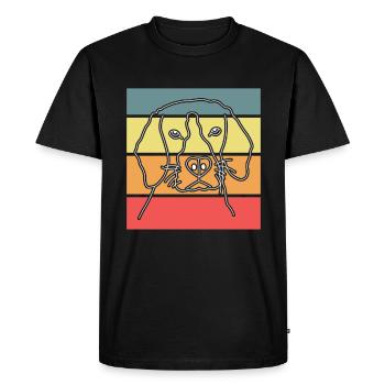 Dog Dog Head Retro - Men's Premium Organic T-Shirt - black - Front - Nico (187cm)