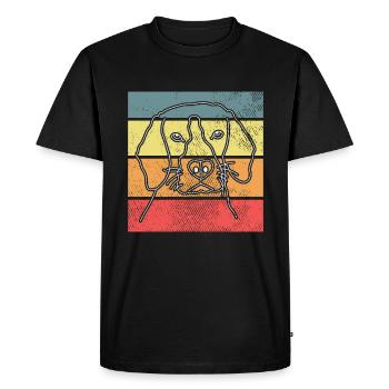 Dog Dog Head Retro - Men's Premium Organic T-Shirt - black - Front - Nico (187cm)