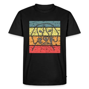 Dog Dog Head Retro - Men's Premium Organic T-Shirt - black - Front - Nico (187cm)