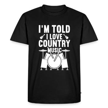 Drôle d’amateur de musique country disant guitare occidentale - T-shirt Premium bio Homme - noir - Devant - Nico (187cm)