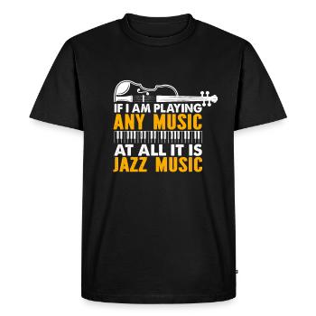 Musicien de jazz disant drôle d’orchestre Musique jazz - T-shirt Premium bio Homme - noir - Devant - Nico (187cm)