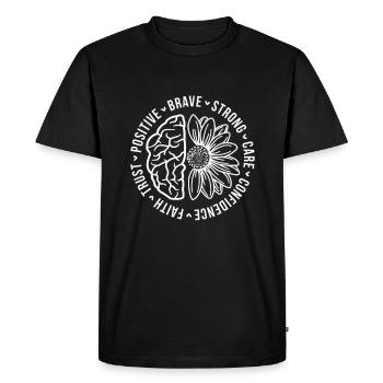 Santé mentale Dire sensibilisation Dépression - T-shirt Premium bio Homme - noir - Devant - Nico (187cm)