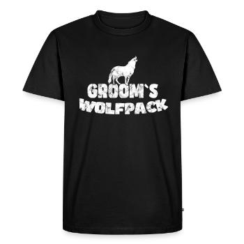 Meute de loups du marié - T-shirt Premium bio Homme - noir - Devant - Nico (187cm)
