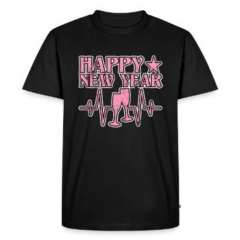 Bonne année !! - T-shirt Premium bio Homme - noir - Devant - Nico (187cm)