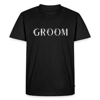 Groom groom lettering - Men's Premium Organic T-Shirt - black - Front - Nico (187cm)