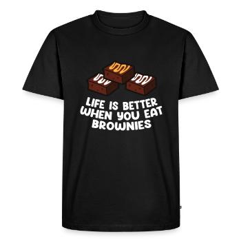 Brownies Bake Chocolate Brownie Baker - T-shirt Premium bio Homme - noir - Devant - Nico (187cm)