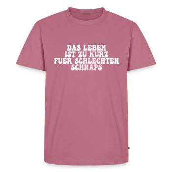 Schnaps Spruch - Männer Premium Bio T-Shirt - Mauve - Vorne - Nico (187cm)