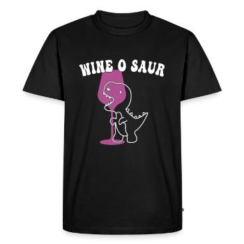 Drôle de dinosaure du vin - T-shirt Premium bio Homme - noir - Devant - Nico (187cm)