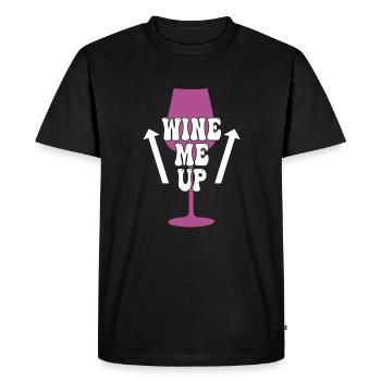 drôle de dicton de vin - T-shirt Premium bio Homme - noir - Devant - Nico (187cm)