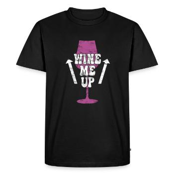 drôle de dicton de vin - T-shirt Premium bio Homme - noir - Devant - Nico (187cm)