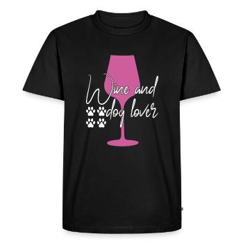 Amateurs de vin et de chiens - T-shirt Premium bio Homme - noir - Devant - Nico (187cm)