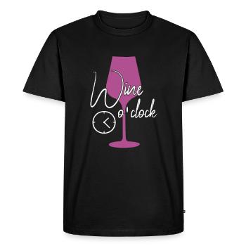 L’heure du vin dit drôle - T-shirt Premium bio Homme - noir - Devant - Nico (187cm)