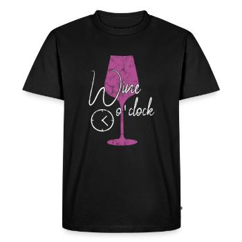 L’heure du vin dit drôle - T-shirt Premium bio Homme - noir - Devant - Nico (187cm)
