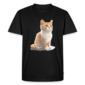 Cat cute cat drawing - Men's Premium Organic T-Shirt - black - Front - Nico (187cm)