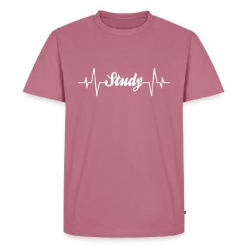 Studying heartbeat - Men's Premium Organic T-Shirt - mauve - Front - Nico (187cm)