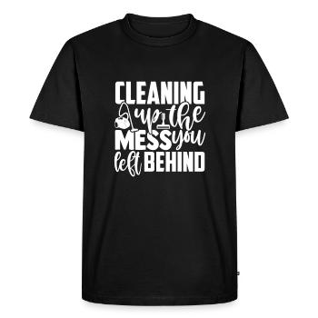 Amoureux du nettoyage Femmes Hommes Ménage Femme de ménage - T-shirt Premium bio Homme - noir - Devant - Nico (187cm)