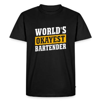 Serveuse Barman Serveur serveur - T-shirt Premium bio Homme - noir - Devant - Nico (187cm)
