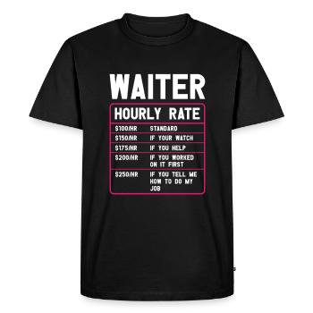 Serveuse Barman Serveur serveur - T-shirt Premium bio Homme - noir - Devant - Nico (187cm)
