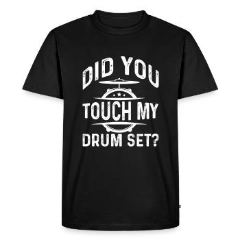 Drums Quote Drummer Music Band Drum Musician - Men's Premium Organic T-Shirt - black - Front - Nico (187cm)