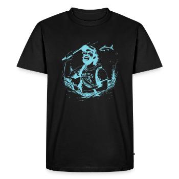 Pêche à la ligne - T-shirt Premium bio Homme - noir - Devant - Nico (187cm)