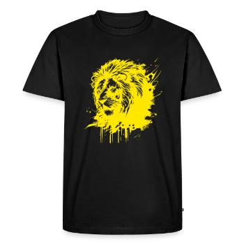 Tête de lion - T-shirt Premium bio Homme - noir - Devant - Nico (187cm)