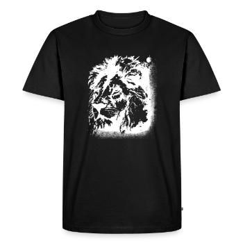 Tête de lion - T-shirt Premium bio Homme - noir - Devant - Nico (187cm)