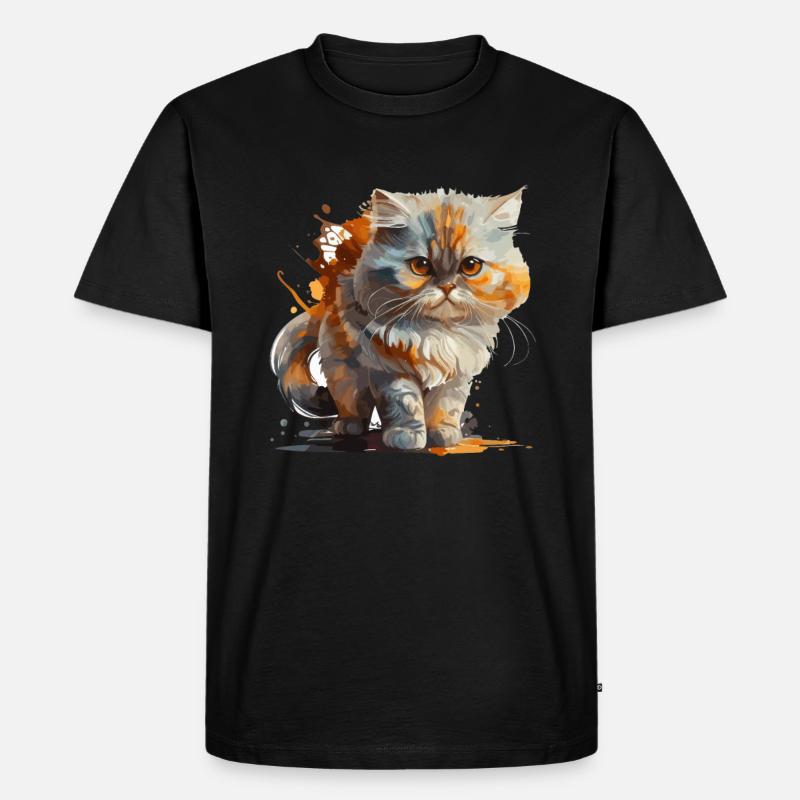 Katze - Männer Premium Bio T-Shirt - Schwarz