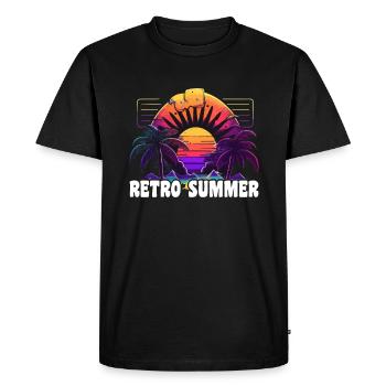 Retro Summer - Men's Premium Organic T-Shirt - black - Front - Nico (187cm)