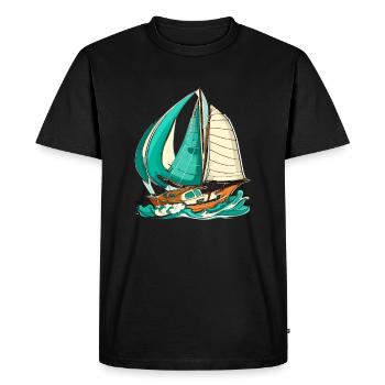 Bateau voilier voile - T-shirt Premium bio Homme - noir - Devant - Nico (187cm)