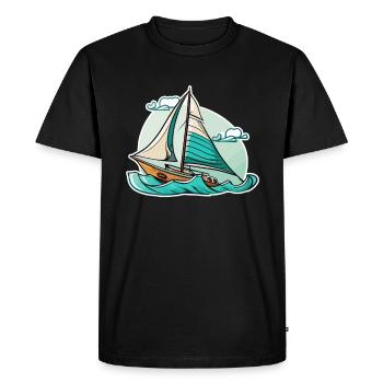 Bateau voilier voile - T-shirt Premium bio Homme - noir - Devant - Nico (187cm)