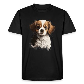 Mignon chien animal de compagnie - T-shirt Premium bio Homme - noir - Devant - Nico (187cm)