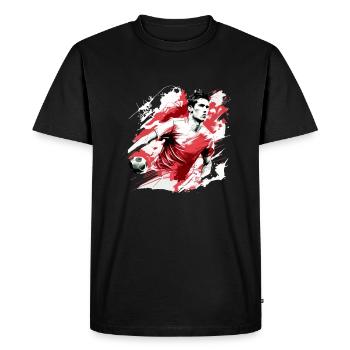 Footballeur - T-shirt Premium bio Homme - noir - Devant - Nico (187cm)
