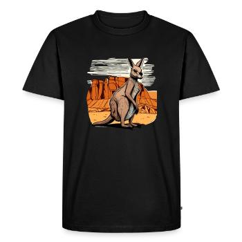 Style de bande dessinée kangourou - T-shirt Premium bio Homme - noir - Devant - Nico (187cm)