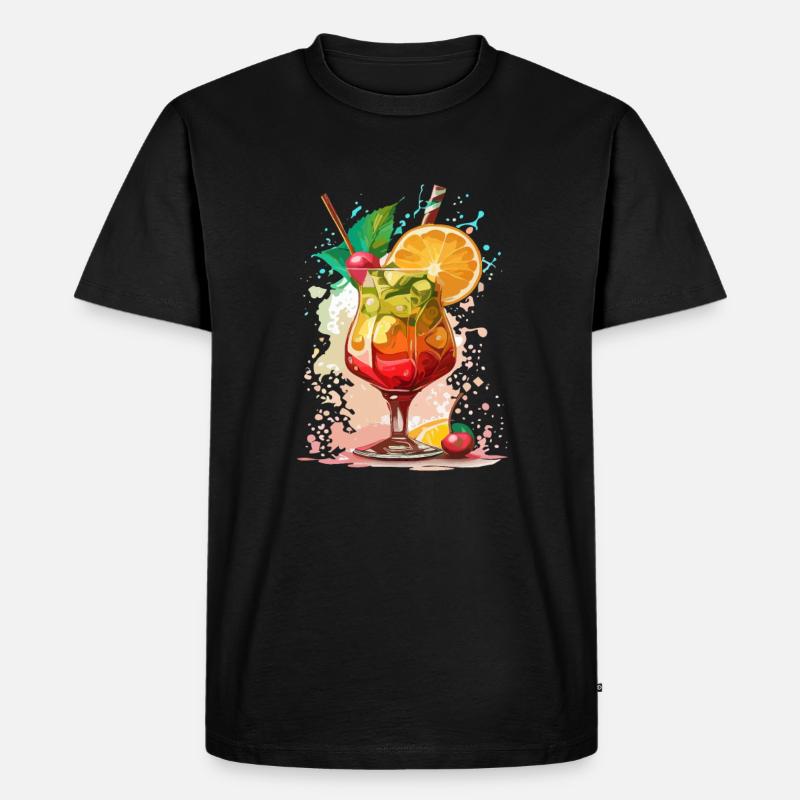 Cocktail - Männer Premium Bio T-Shirt - Schwarz