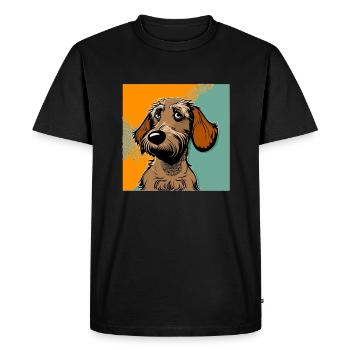 Chien dans le style comique - T-shirt Premium bio Homme - noir - Devant - Nico (187cm)
