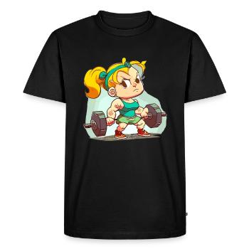 Gym Girl - Men's Premium Organic T-Shirt - black - Front - Nico (187cm)