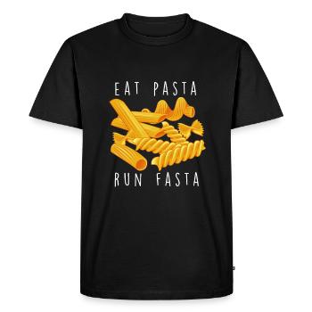 Drôle d’amateur de pâtes et de nouilles - T-shirt Premium bio Homme - noir - Devant - Nico (187cm)