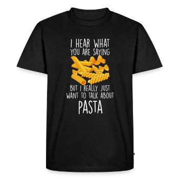 Drôle d’amateur de pâtes et de nouilles - T-shirt Premium bio Homme - noir - Devant - Nico (187cm)