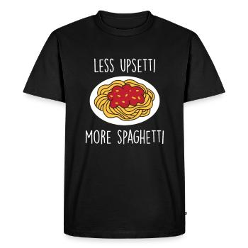 Drôle d’amateur de pâtes et de nouilles - T-shirt Premium bio Homme - noir - Devant - Nico (187cm)