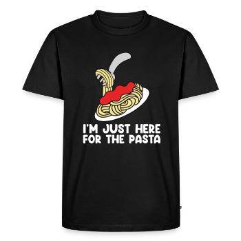 Funny Pasta Saying Food Pasta Lovers - Men's Premium Organic T-Shirt - black - Front - Nico (187cm)
